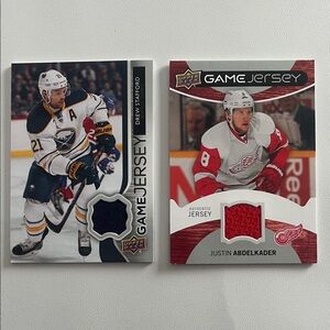 Upper Deck Game Jersey Cards - Blue and Red
